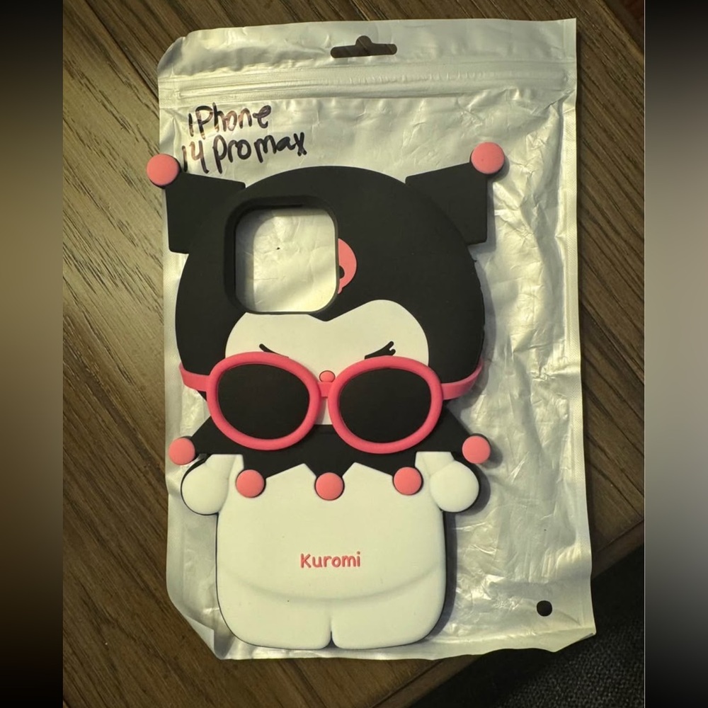 Kuromi Character iPhone 14 Pro Max Case - Black, White & Pink
